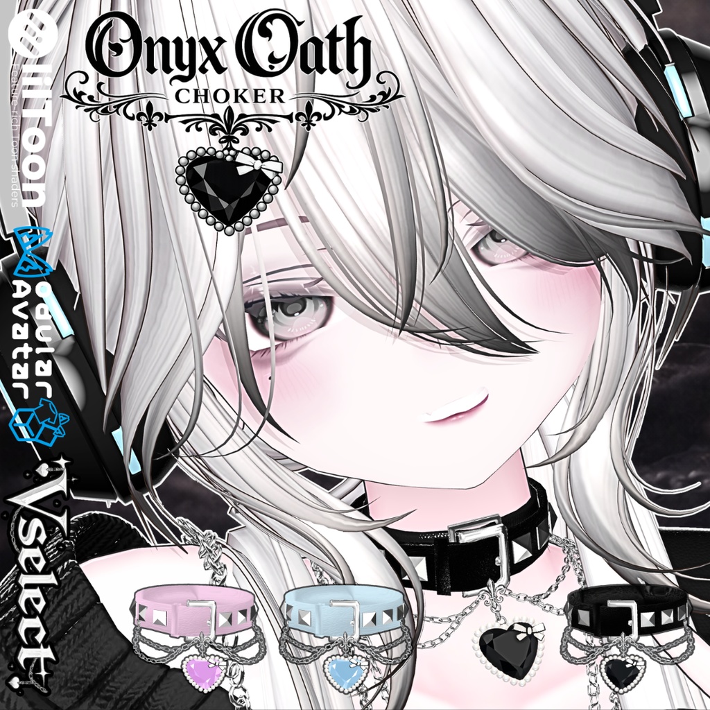 【VRC想定/21アバター対応】Onyx Oath Choker 3/13まで40%OFF💗