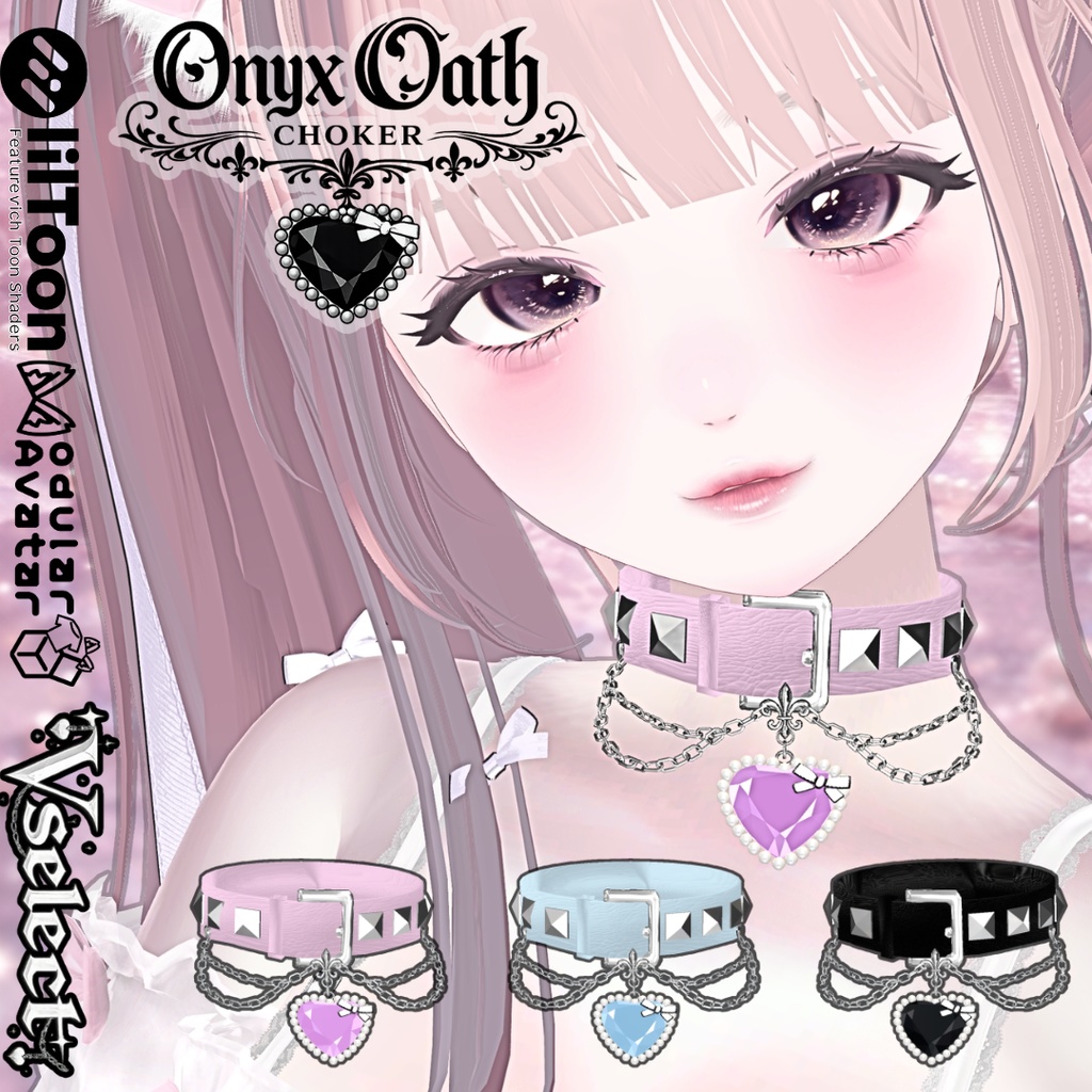 【VRC想定/21アバター対応】Onyx Oath Choker 3/13まで40%OFF💗