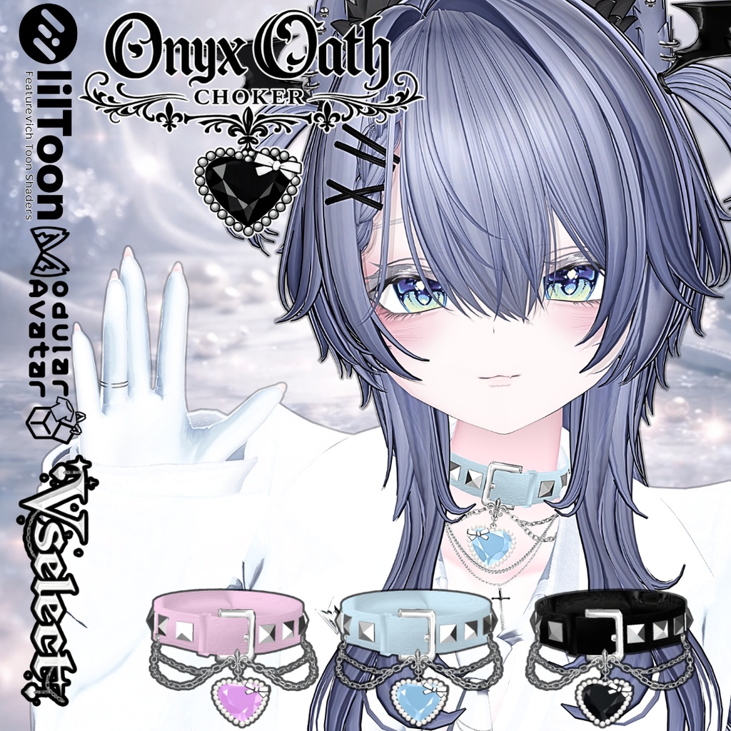 【VRC想定/21アバター対応】Onyx Oath Choker 3/13まで40%OFF💗
