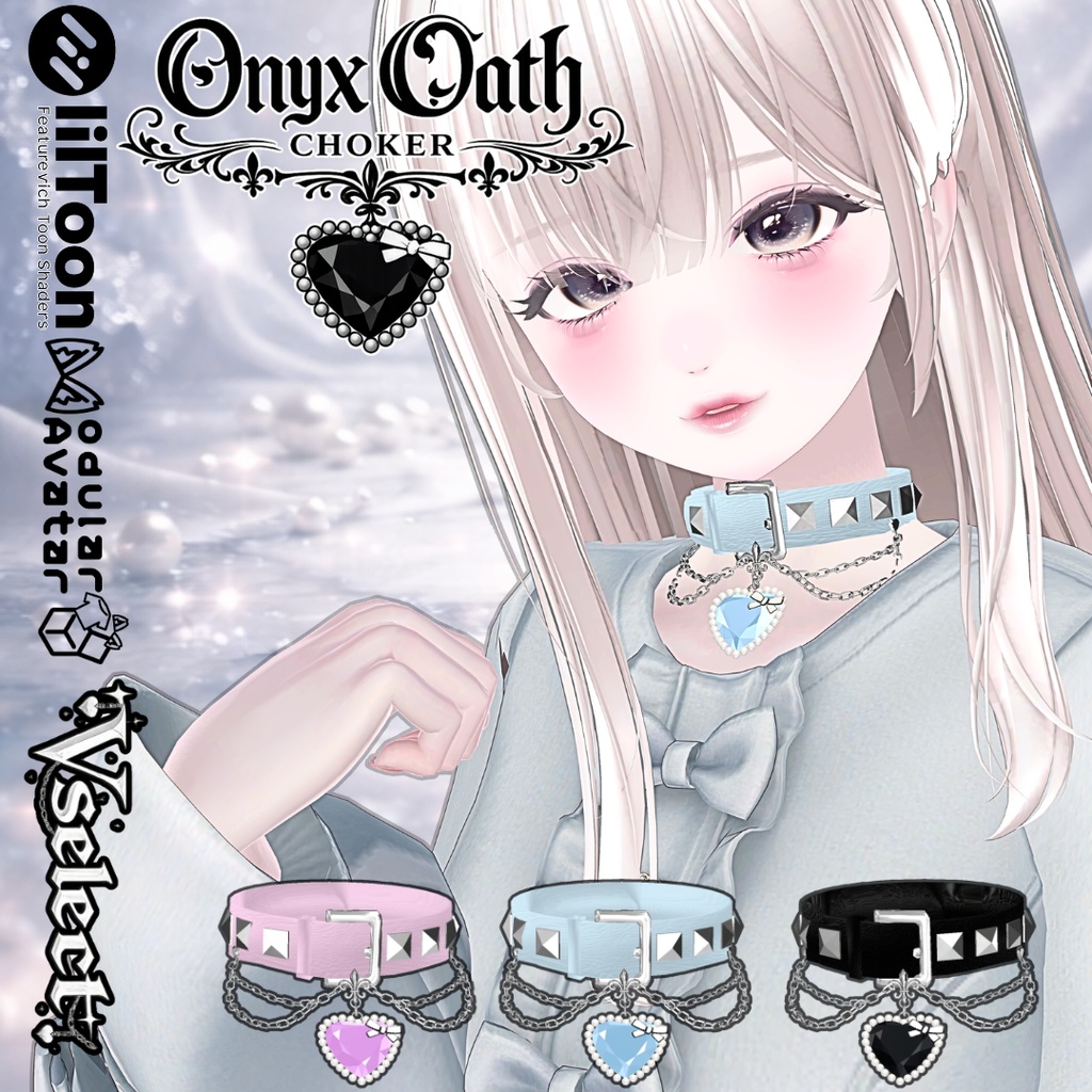【VRC想定/21アバター対応】Onyx Oath Choker 3/13まで40%OFF💗