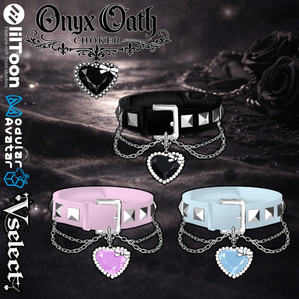 【VRC想定/21アバター対応】Onyx Oath Choker 3/13まで40%OFF💗