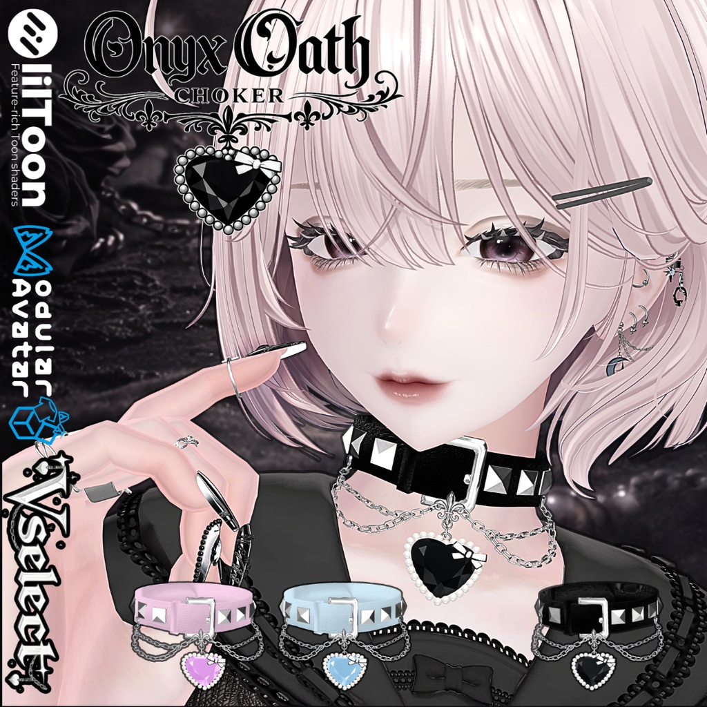 【VRC想定/21アバター対応】Onyx Oath Choker 3/13まで40%OFF💗