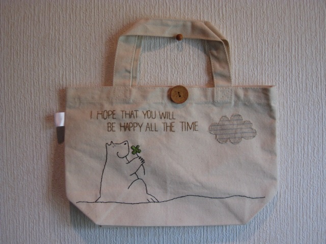 帆布ミニバッグ「あなたの幸せを願っています」