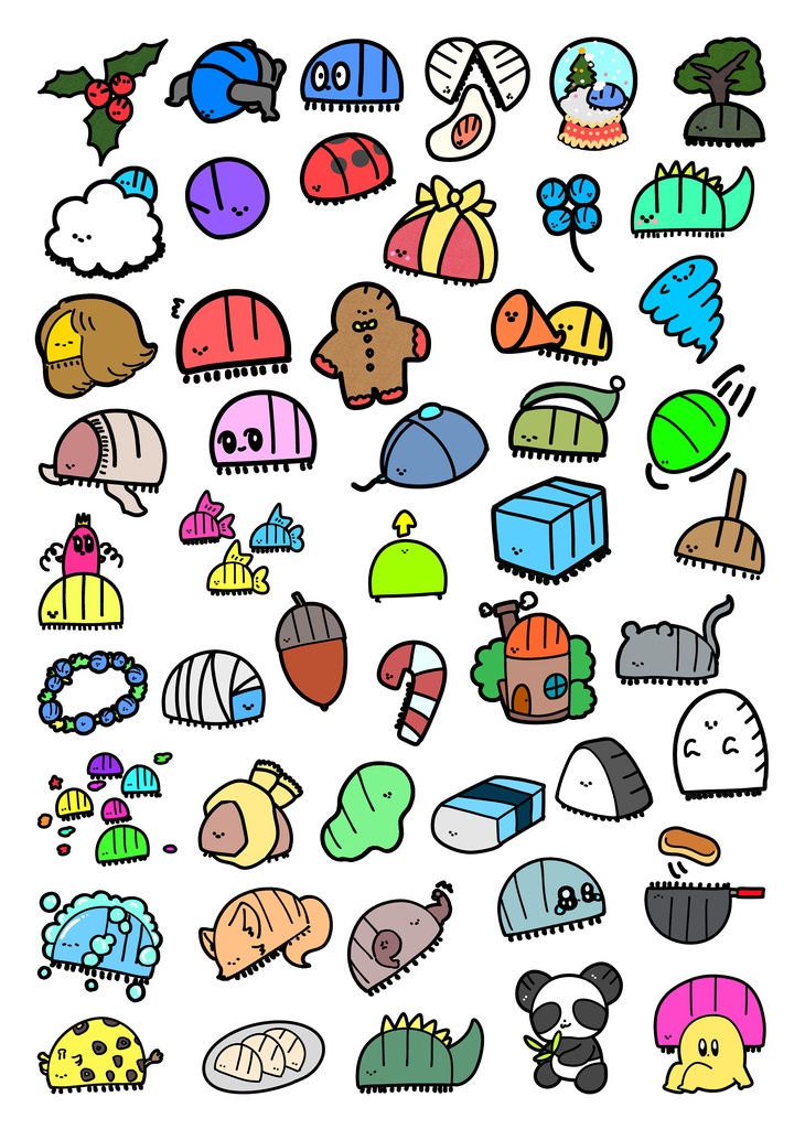 ゴムシメタリックステッカー（ランダム・10枚入り）