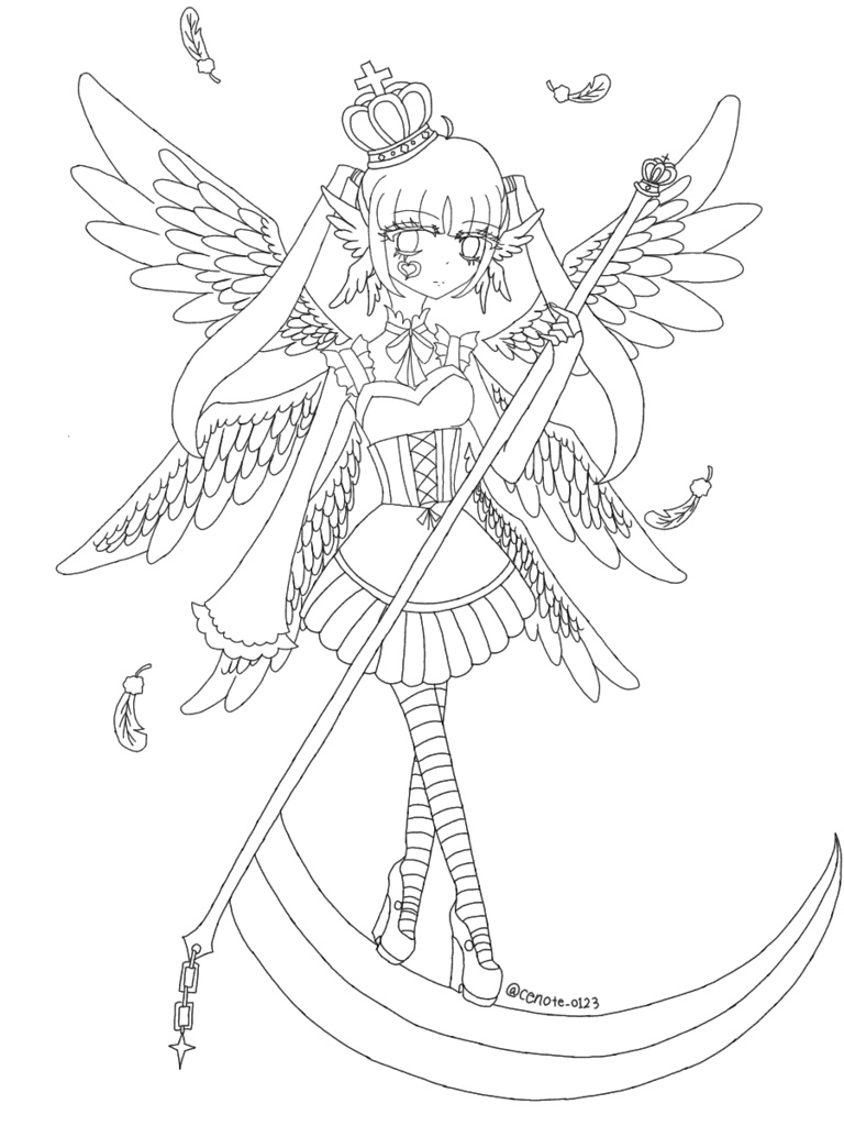 セノーテ線画イラスト