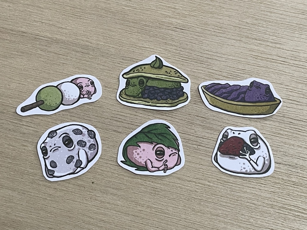和菓子なかえるさんステッカーセット