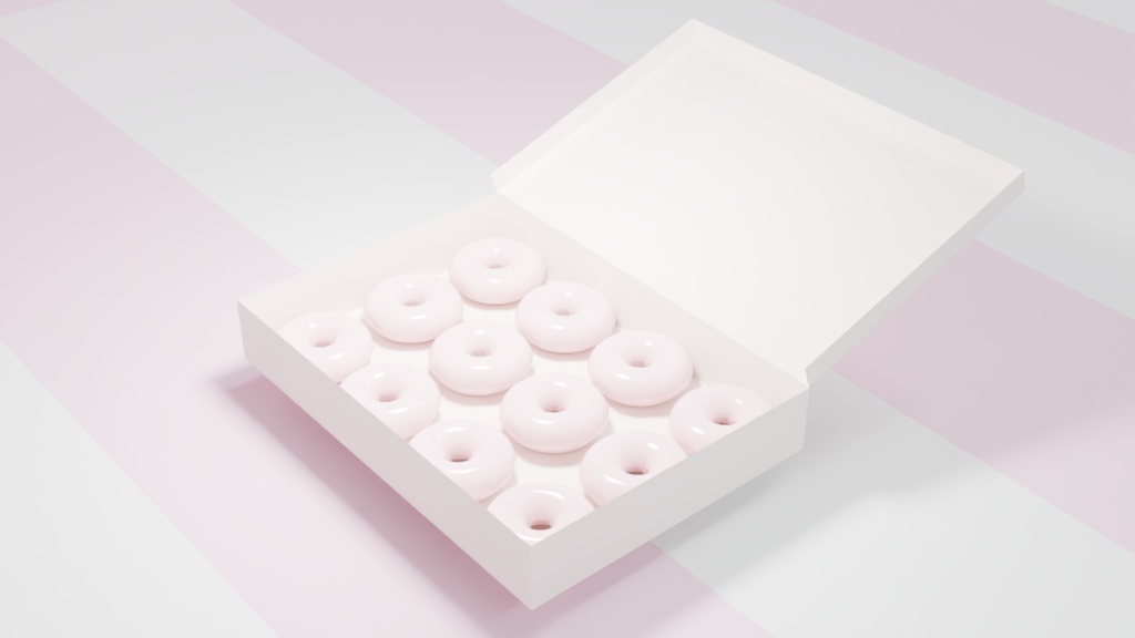 〖 3Dモデル / 透過png 〗 Sakura Donuts୨୧