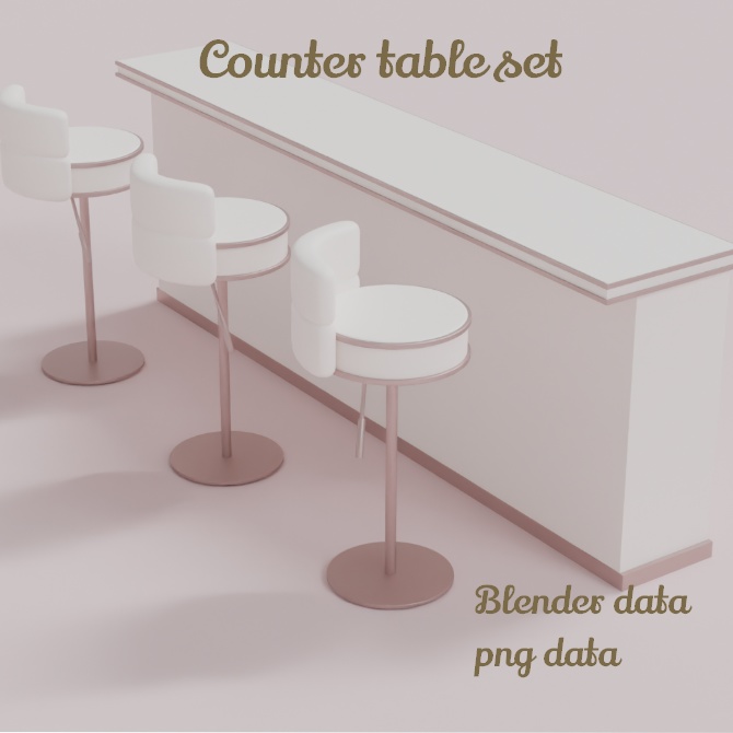 〖 3Dモデル / png 〗 Counter set୨୧