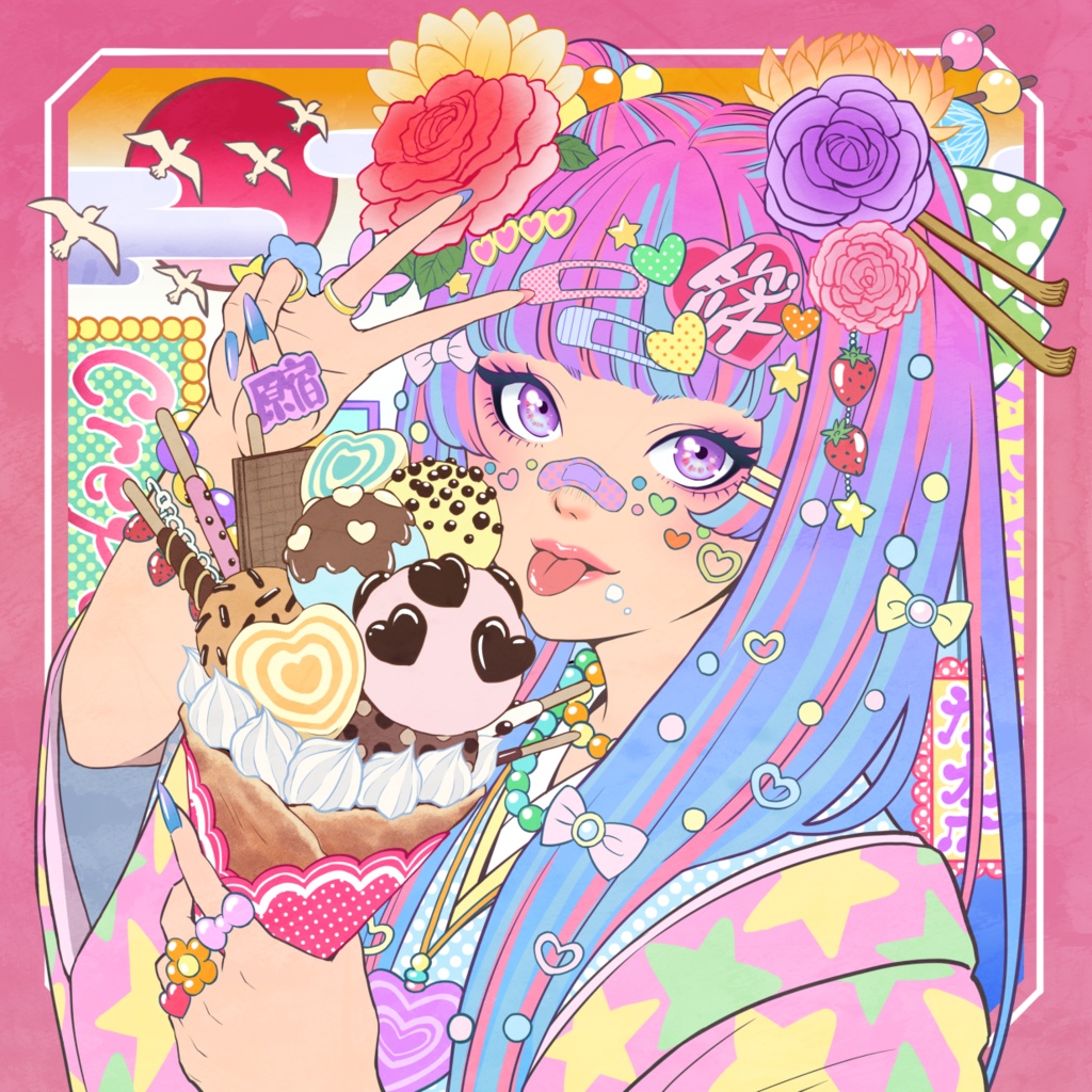 Ukiyoe_Kawaii 和風デコラちゃんエコバック