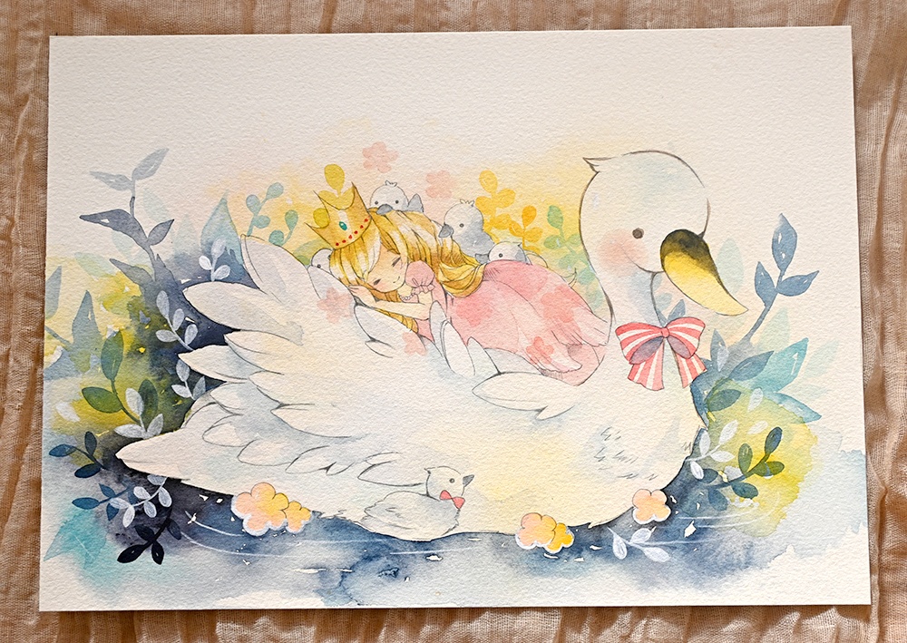 A4額装作品【幸せな夢を】既存作品