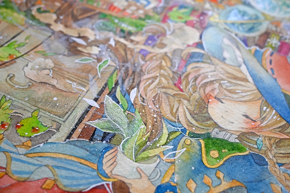 A4額装作品【魔女の箱庭】既存作品