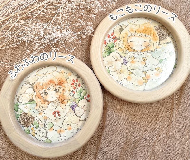 【φ10cm原画】もこもこのリース