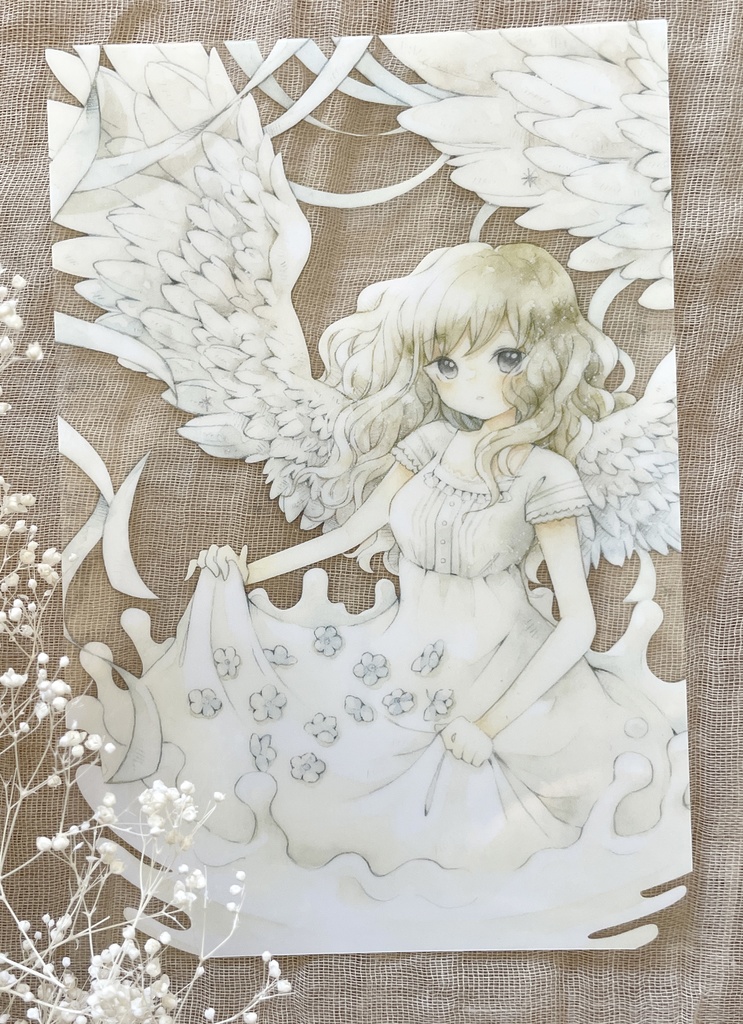 【クリアポストカード】しろくほどけて