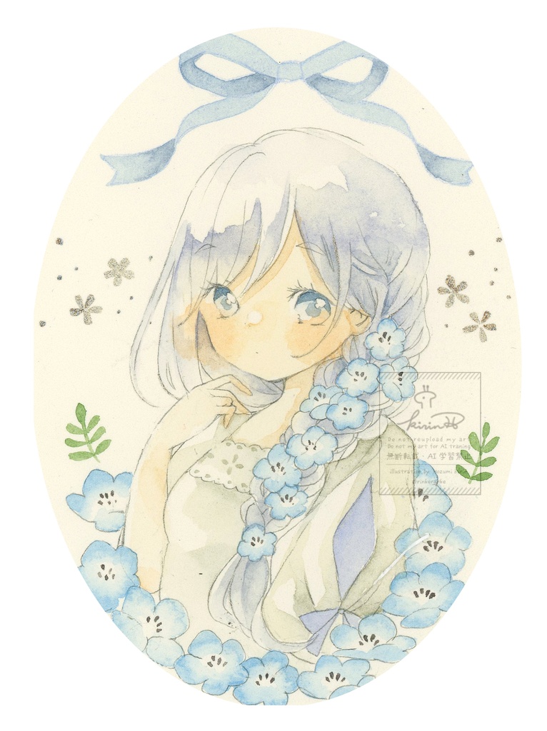 ミニ原画【ネモフィラ】