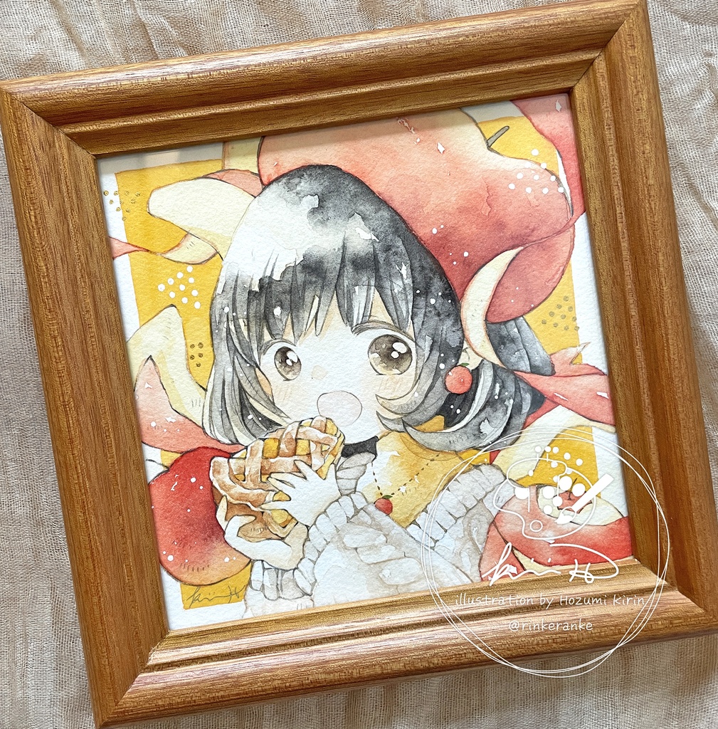 【15㎝角原画】いっぱい食べたいアップルパイ