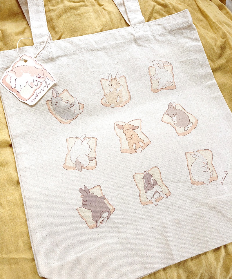うさぎと食パン キャンバストート
