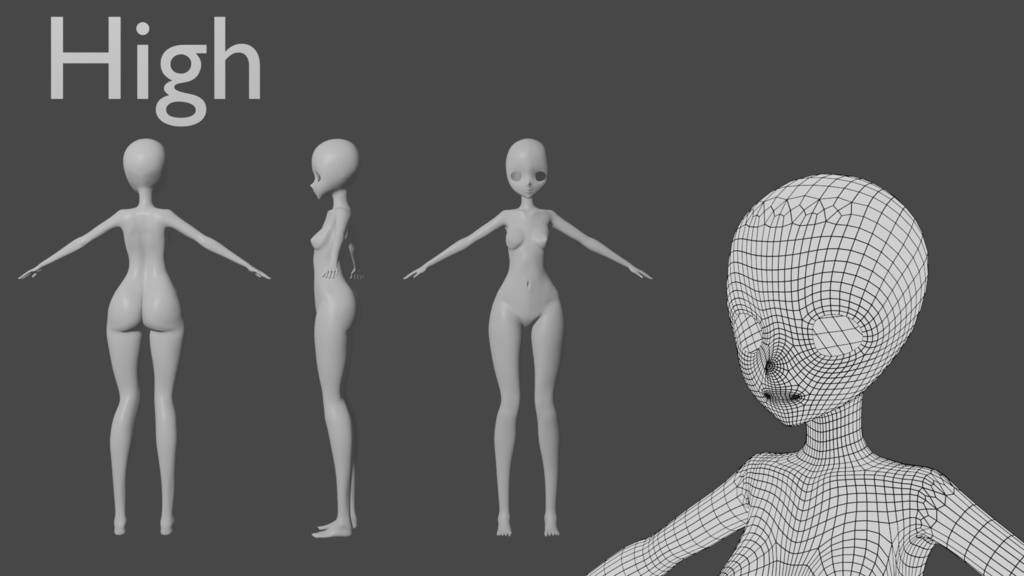 3Dアバター用 女性素体
