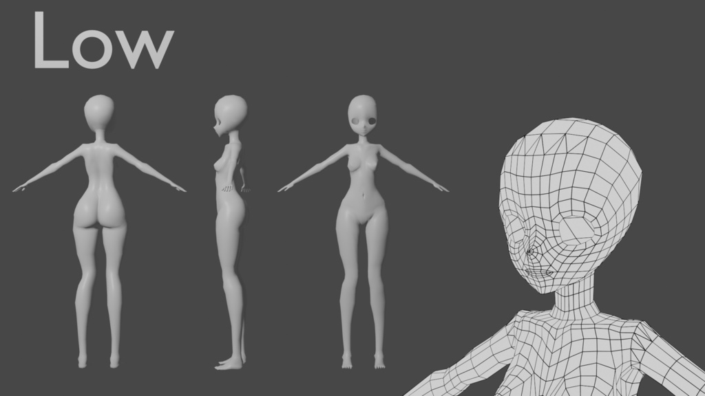 3Dアバター用 女性素体