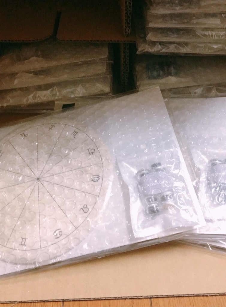 #ホロスコープマグネット 満月台座+クリアカフェオレ豆惑星マグネット(10天体セット)