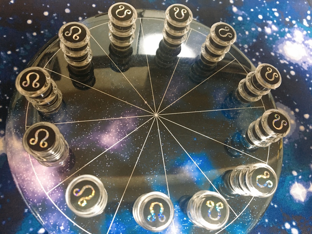 #豆惑星マグネット ASC・MC・ドラゴンヘッド (3感受点セット) 箔押しブラック