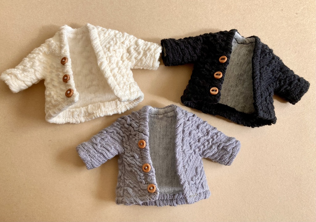 オビツ11 ケーブル編み風カーディガン