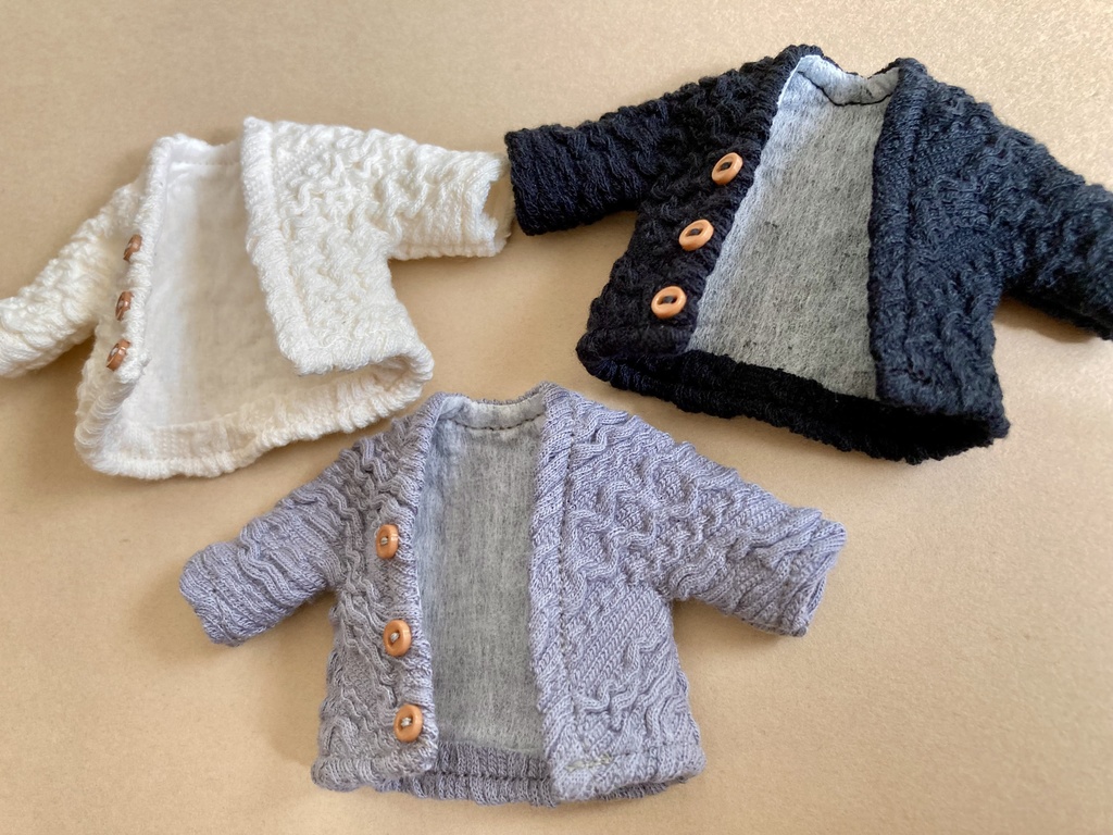 オビツ11 ケーブル編み風カーディガン