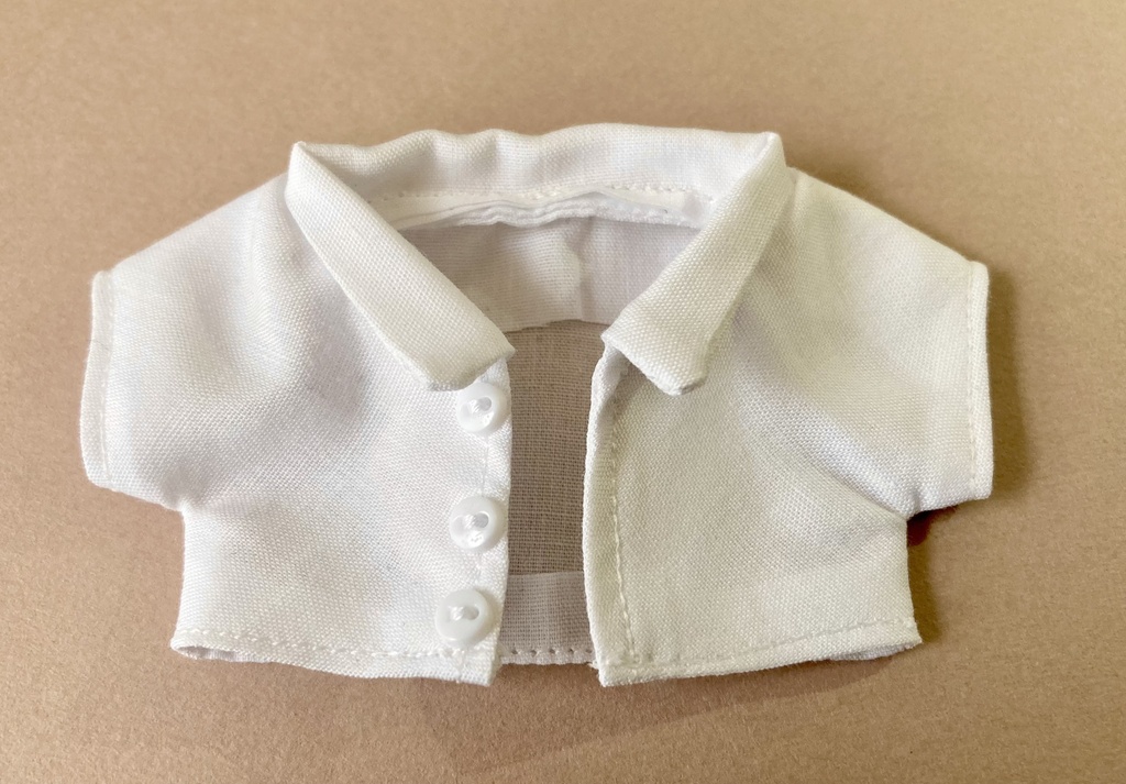 12センチぬいサイズ　シンプル白シャツ