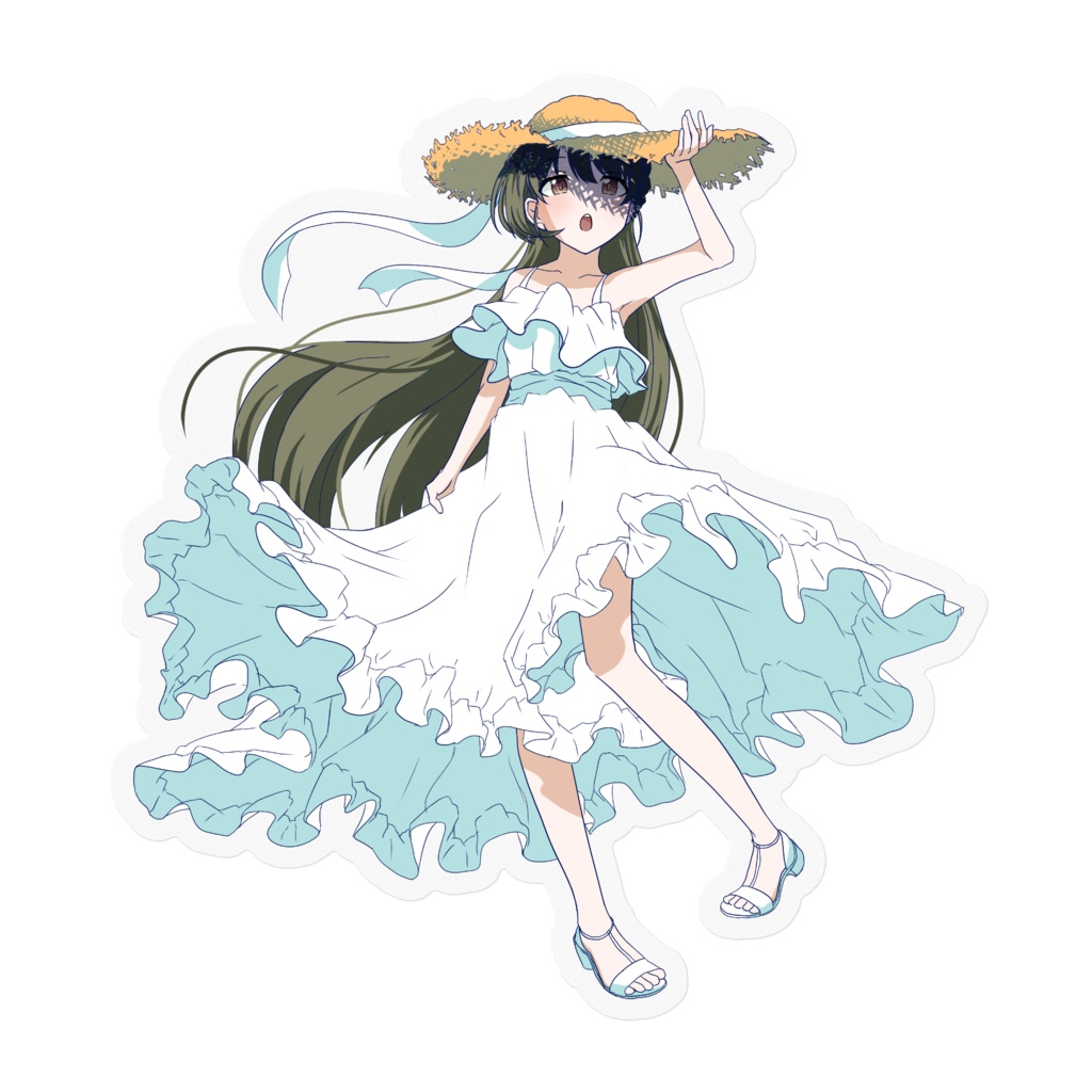 白ワンピ七草にちか クリアステッカー