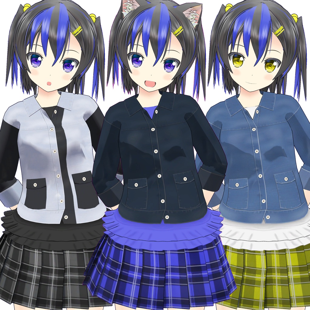 オリジナル3Dモデル「春子」用追加マテリアル(追加テクスチャ)