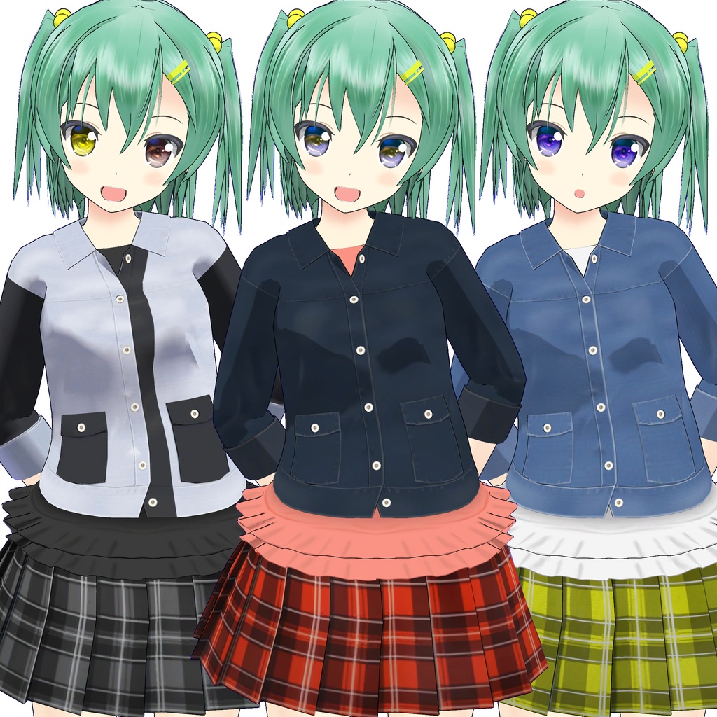 オリジナル3Dモデル「春子」用追加マテリアル(追加テクスチャ)