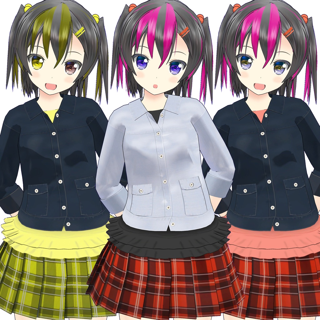 オリジナル3Dモデル「春子」用追加マテリアル(追加テクスチャ)