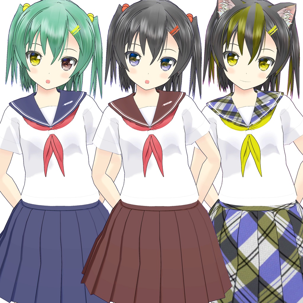 オリジナル3Dモデル「春子」用追加マテリアル(追加テクスチャ)