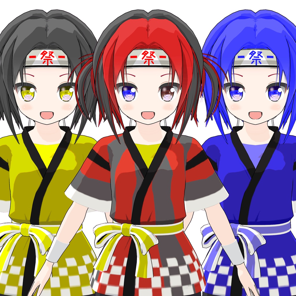 オリジナル3Dモデル「祭6さい」用追加マテリアル(追加テクスチャ)