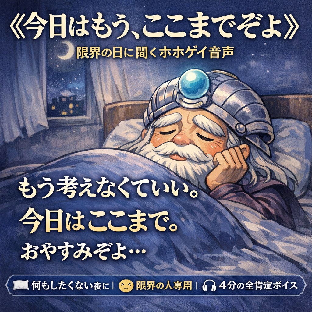 《今日はもう、ここまでぞよ》 ― 限界の日に聞くホホゲイ 4分音声 ―