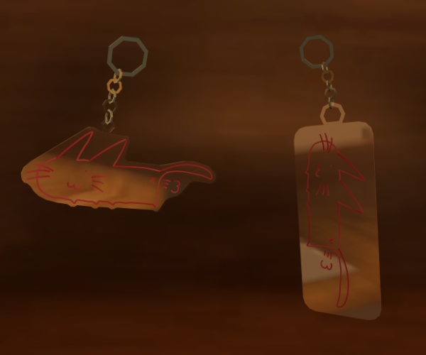 【3Dモデル】おならねこキーホルダー