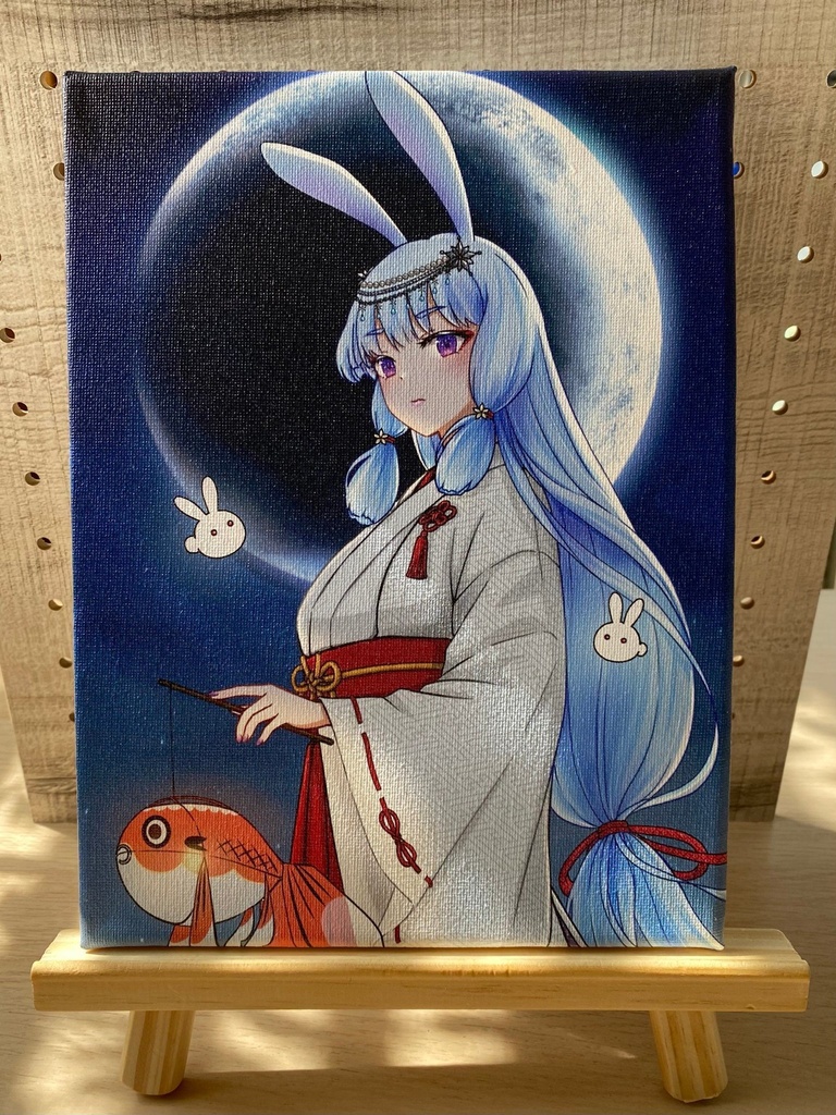 うさぎ巫女「月白」　キャンバスアートパネル