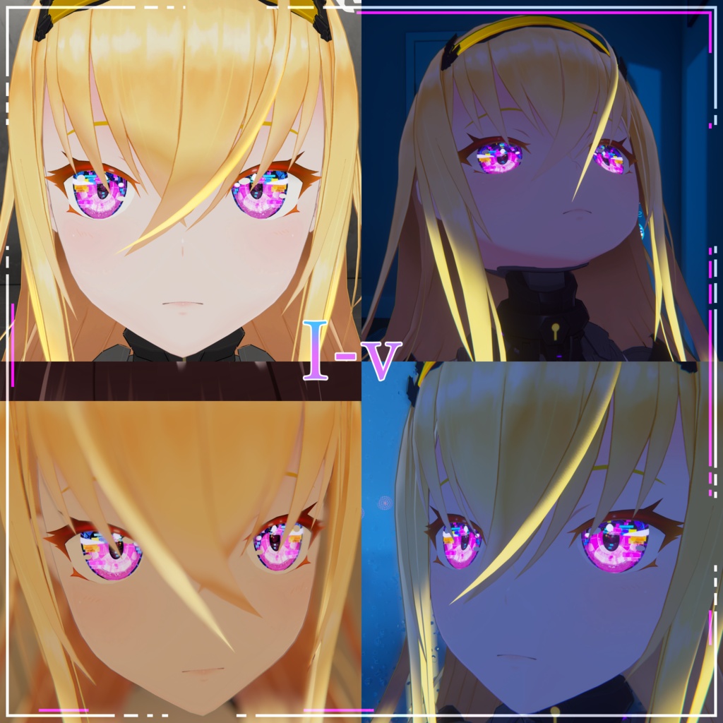【17+アバター対応】Cyberpunk Game Start Iris Texture【16Color】【VRoid/VRChat/VTuber対応】