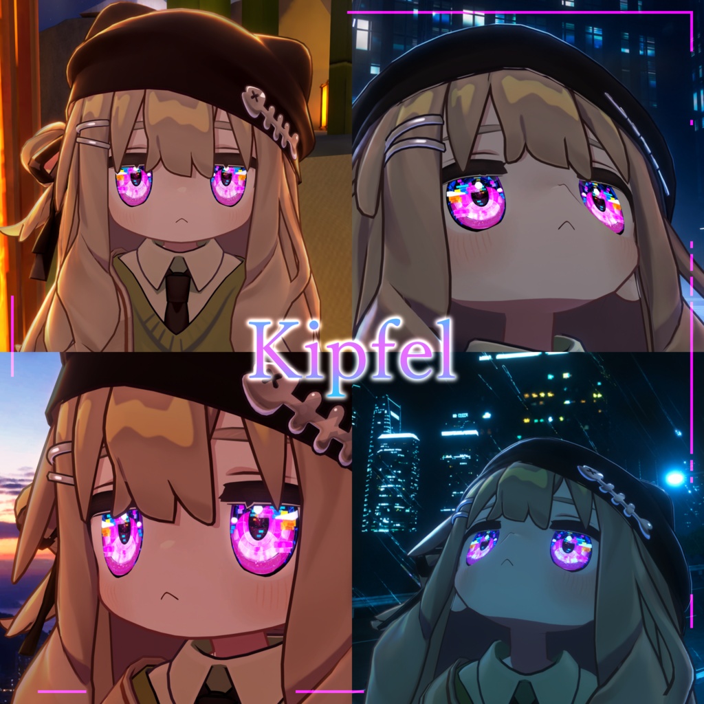 【13+アバター対応】Cyberpunk Game Start Iris Texture【16Color】【VRoid/VRChat/VTuber対応】