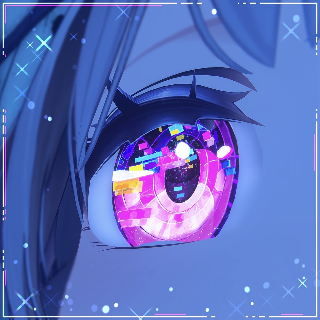 【13+アバター対応】Cyberpunk Game Start Iris Texture【16Color】【VRoid/VRChat/VTuber対応】