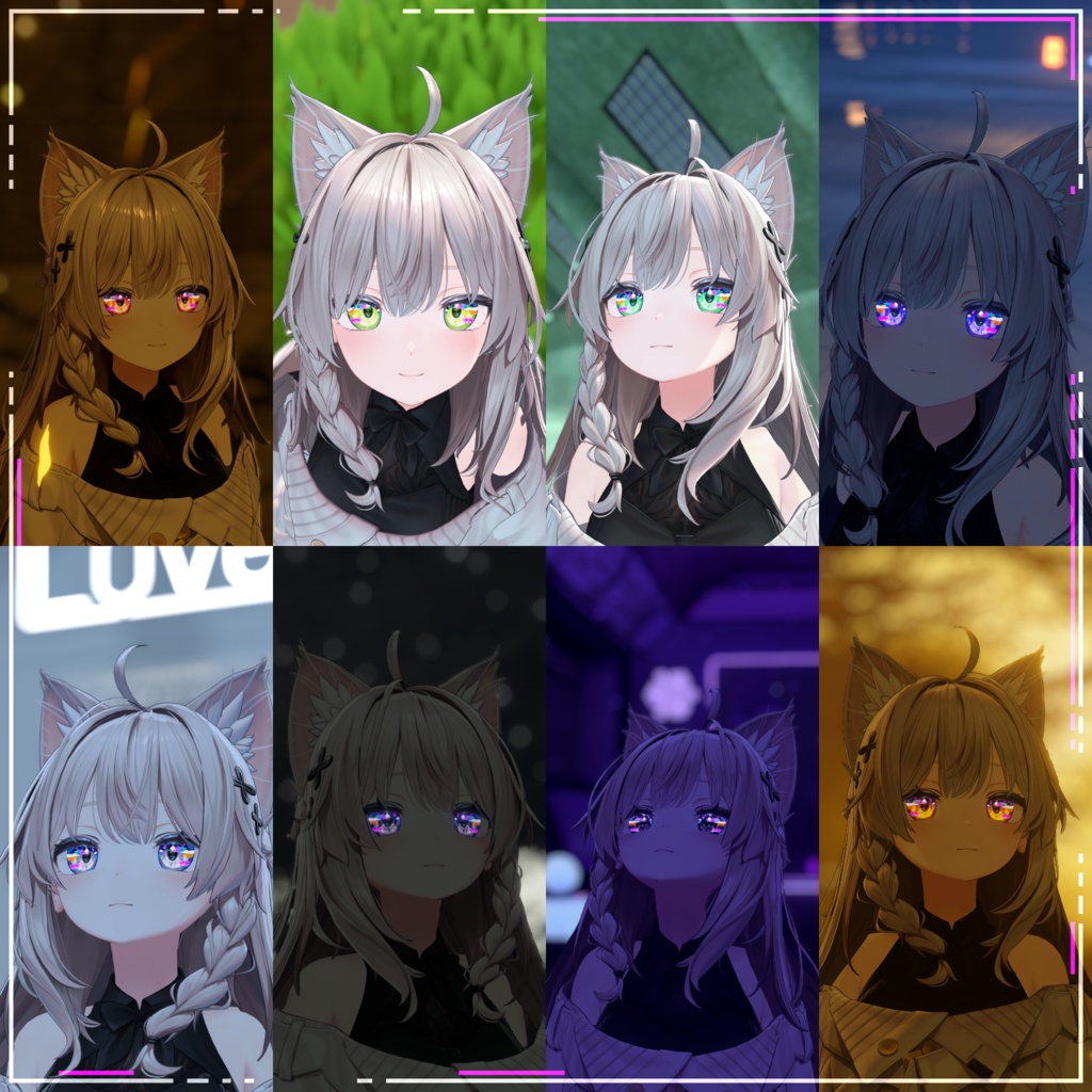 【13+アバター対応】Cyberpunk Game Start Iris Texture【16Color】【VRoid/VRChat/VTuber対応】