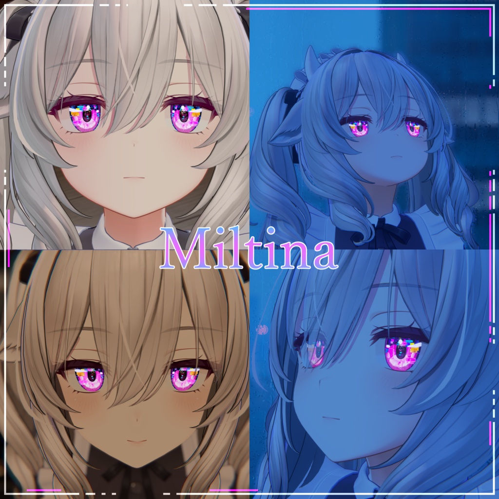 【13+アバター対応】Cyberpunk Game Start Iris Texture【16Color】【VRoid/VRChat/VTuber対応】