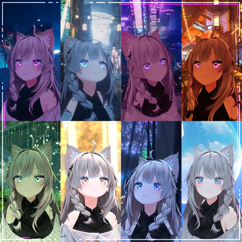 【13+アバター対応】Cyberpunk Game Start Iris Texture【16Color】【VRoid/VRChat/VTuber対応】