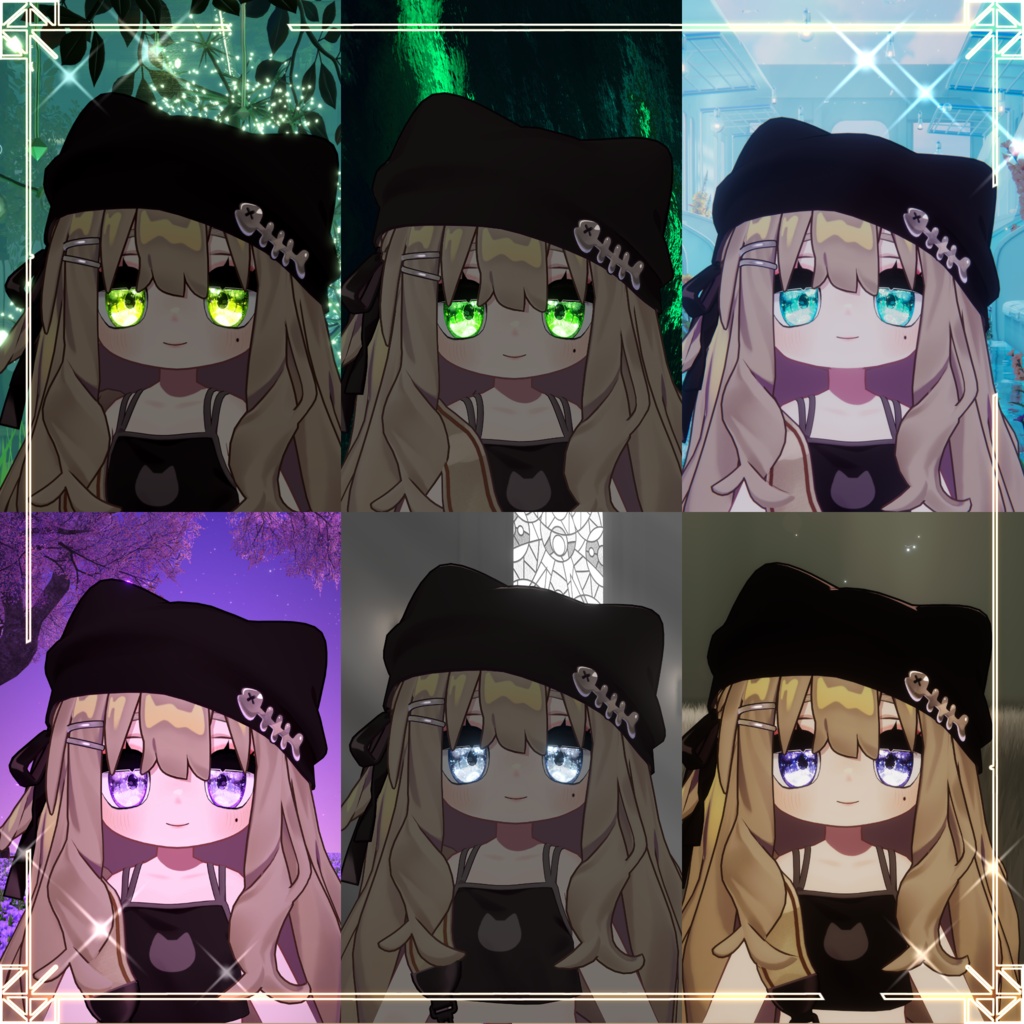 【5アバター】「Luminous Iris & Face Makeup Material Pack (LilToon)」(12 color)
