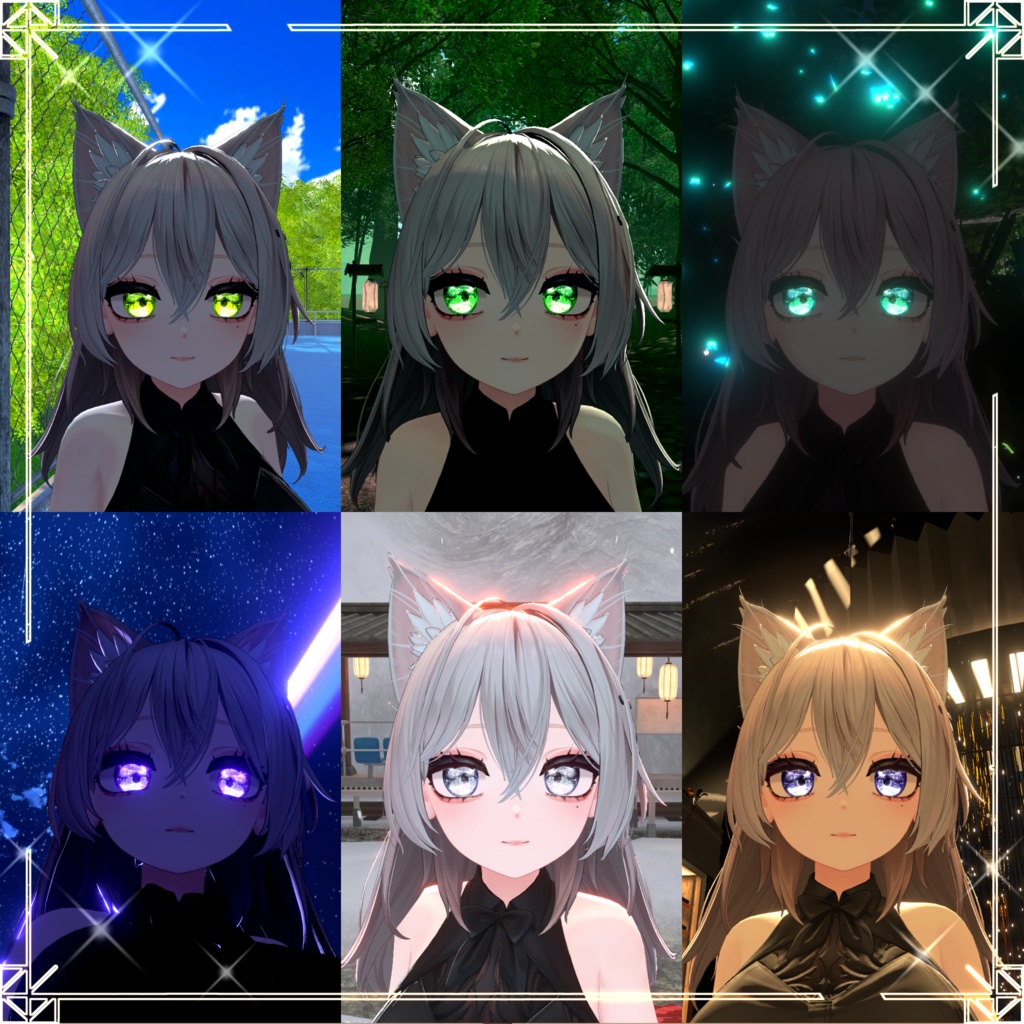 【6アバター】「Luminous Iris & Face Makeup Material Pack (LilToon)」(12 color)