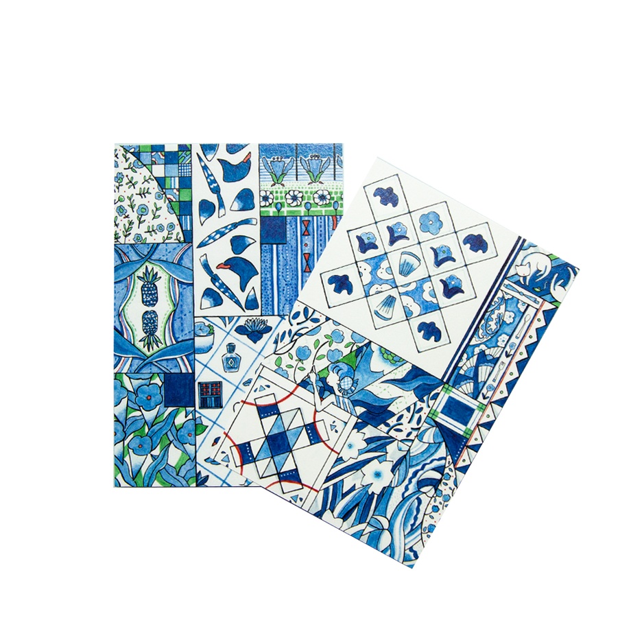 「Blue Patchwork」ポストカード2種類1セット