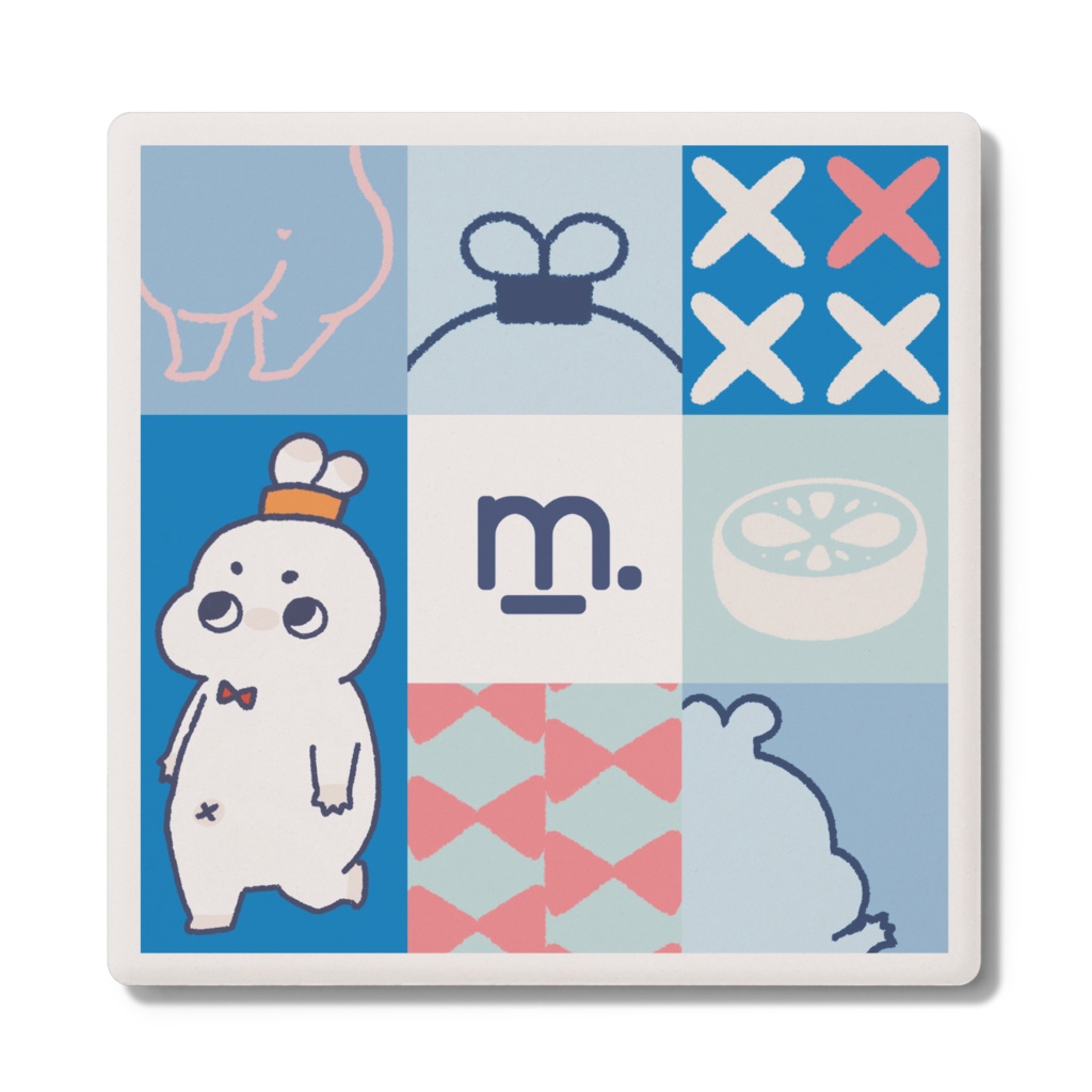 ｍ．　コースター　ブルーグリッド