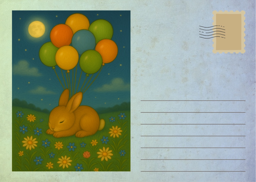 Welcome to Bunny Village – うさぎの静かなポストカード集(全50枚)