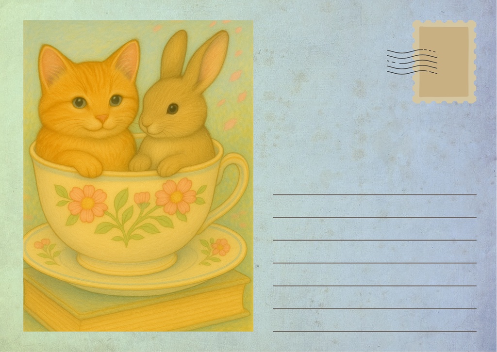 Welcome to Bunny Village – うさぎの静かなポストカード集(全50枚)