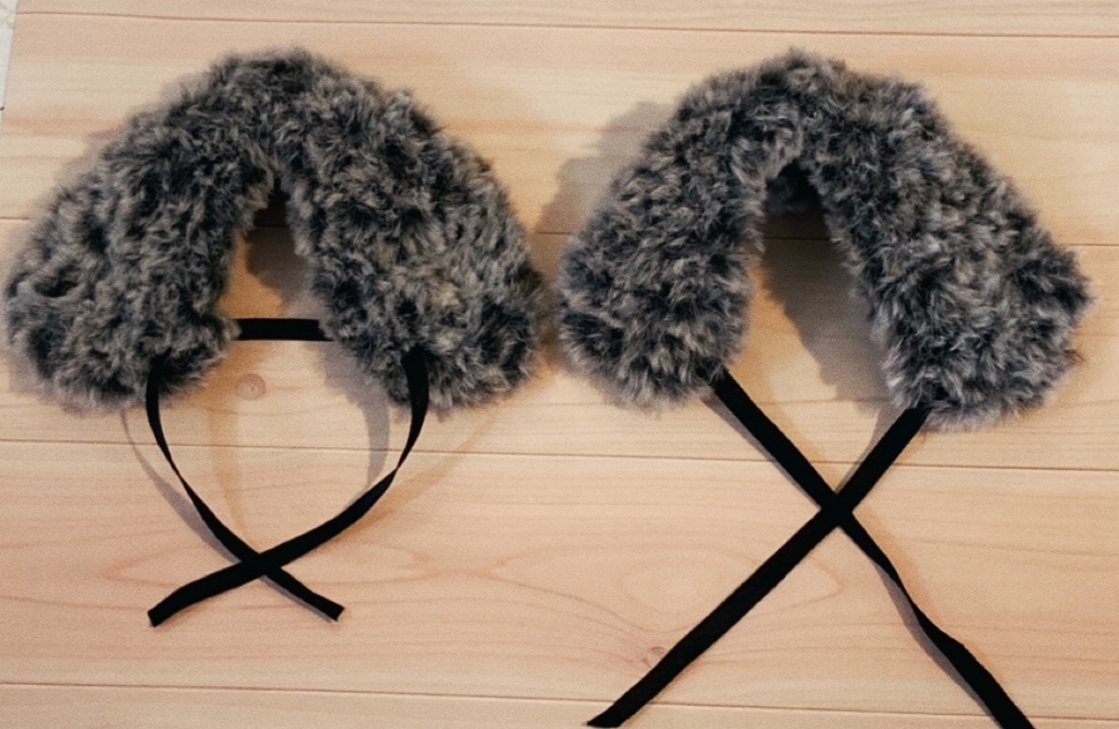 フェイクファーのもこもこケープ/ベレー帽