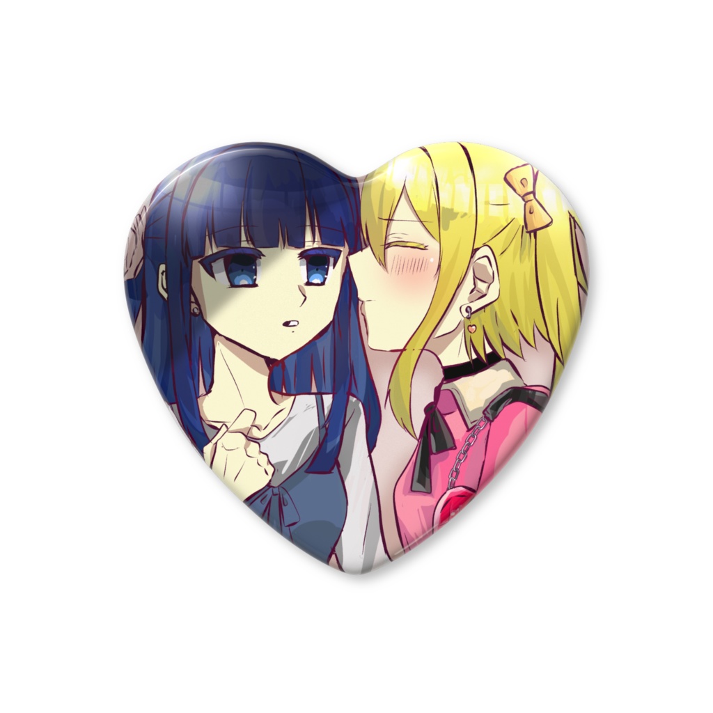 ハート缶バッジ(サクラ×コハル)